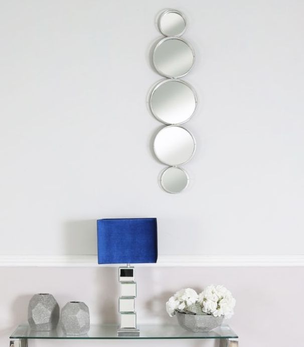 Product photograph of Lowa Silver Round Wall Mirror - 27cm X 108cm from Choice Furniture Superstore.